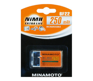 Аккумулятор MINAMOTO 6F22 250 mAh Ni-Mh 1/Card 